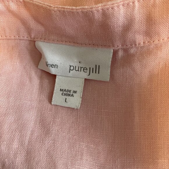 J Jill Pure Jill Womens Pink Linen Sleeveless Tank Top with Pockets Size L - Picture 4 of 6